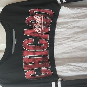 Chicago bulls official NBA womens long Sleeved tshirt top w glitter detail